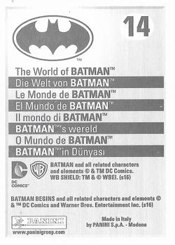 2016 Panini The World of Batman Stickers #14 Batman Begins Back