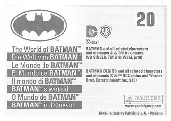 2016 Panini The World of Batman Stickers #20 Batman Begins Back