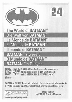 2016 Panini The World of Batman Stickers #24 Batman Begins Back