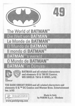 2016 Panini The World of Batman Stickers #49 The Dark Knight Rises Back