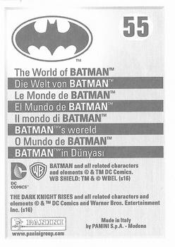 2016 Panini The World of Batman Stickers #55 The Dark Knight Rises Back