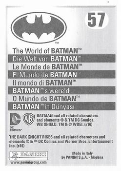 2016 Panini The World of Batman Stickers #57 The Dark Knight Rises Back