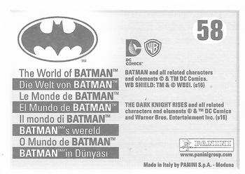 2016 Panini The World of Batman Stickers #58 The Dark Knight Rises Back