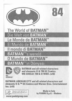 2016 Panini The World of Batman Stickers #84 Batman: Arkham City Back