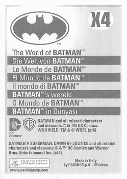 2016 Panini The World of Batman Stickers - Poster #X4 Batman v Superman: Dawn of Justice Back