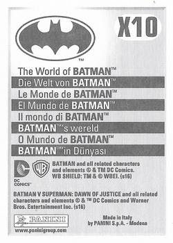 2016 Panini The World of Batman Stickers - Poster #X10 Batman v Superman: Dawn of Justice Back