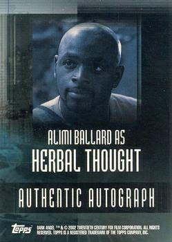 2002 Topps Dark Angel - Autographs #NNO Alimi Ballard Back