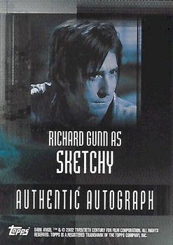 2002 Topps Dark Angel - Autographs #NNO Richard Gunn Back