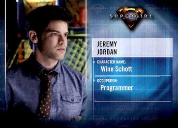 2018 Cryptozoic Supergirl Season 1 - Character Bios #CB3 Jeremy Jordan as Winn Schott Front