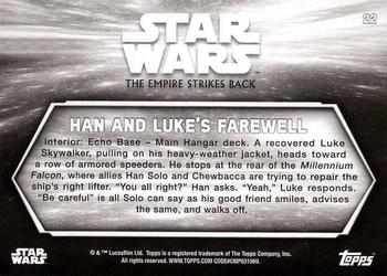 2019 Topps Star Wars Black & White: The Empire Strikes Back #22 Han and Luke's Farewell Back