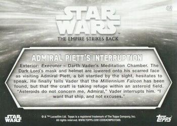 2019 Topps Star Wars Black & White: The Empire Strikes Back #42 Admiral Piett's Interruption Back