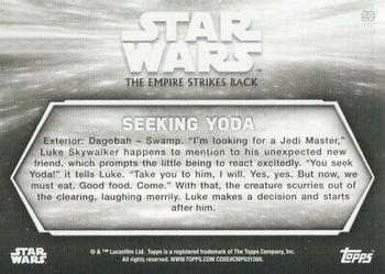 2019 Topps Star Wars Black & White: The Empire Strikes Back #50 Seeking Yoda Back