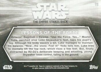 2019 Topps Star Wars Black & White: The Empire Strikes Back #72 Lessons of the Force Back