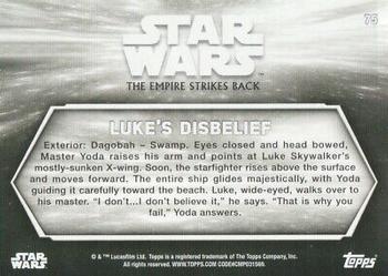 2019 Topps Star Wars Black & White: The Empire Strikes Back #75 Luke's Disbelief Back