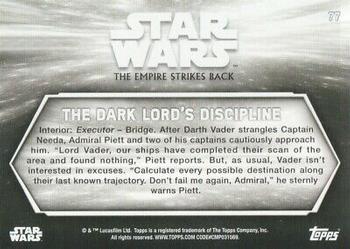 2019 Topps Star Wars Black & White: The Empire Strikes Back #77 The Dark Lord's Discipline Back