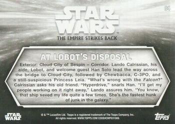 2019 Topps Star Wars Black & White: The Empire Strikes Back #84 At Lobot's Disposal Back