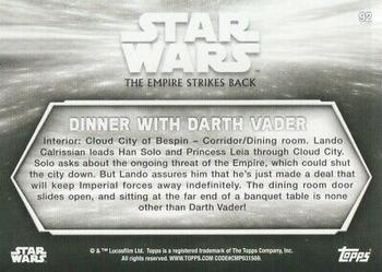2019 Topps Star Wars Black & White: The Empire Strikes Back #92 Dinner with Darth Vader Back