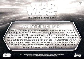 2019 Topps Star Wars Black & White: The Empire Strikes Back #137 Lando Fires Back Back
