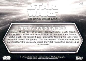 2019 Topps Star Wars Black & White: The Empire Strikes Back #140 Luke is Overpowered Back