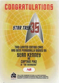 2001 Rittenhouse Star Trek 35th Anniversary HoloFEX - Autographs #A02 Sean Kenney Back