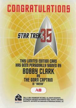 2001 Rittenhouse Star Trek 35th Anniversary HoloFEX - Autographs #A08 Bobby Clark Back