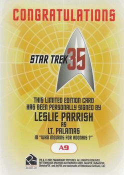 2001 Rittenhouse Star Trek 35th Anniversary HoloFEX - Autographs #A09 Leslie Parrish Back