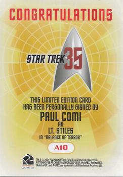 2001 Rittenhouse Star Trek 35th Anniversary HoloFEX - Autographs #A10 Paul Comi Back