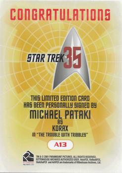 2001 Rittenhouse Star Trek 35th Anniversary HoloFEX - Autographs #A13 Michael Pataki Back