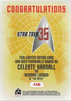 2001 Rittenhouse Star Trek 35th Anniversary HoloFEX - Autographs #A16 Celeste Yarnall Back