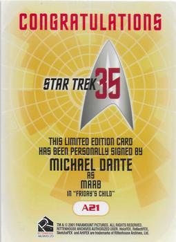 2001 Rittenhouse Star Trek 35th Anniversary HoloFEX - Autographs #A21 Michael Dante Back