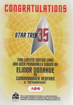 2001 Rittenhouse Star Trek 35th Anniversary HoloFEX - Autographs #A24 Elinor Donahue Back