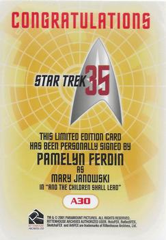 2001 Rittenhouse Star Trek 35th Anniversary HoloFEX - Autographs #A30 Pamelyn Ferdin Back