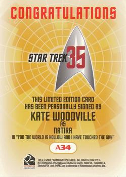 2001 Rittenhouse Star Trek 35th Anniversary HoloFEX - Autographs #A34 Kate Woodville Back