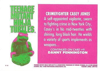 1990 Regina Teenage Mutant Ninja Turtles: The Movie #8 Crimefighter Casey Jones Back