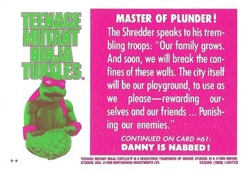 1990 Regina Teenage Mutant Ninja Turtles: The Movie #60 Master of Plunder! Back
