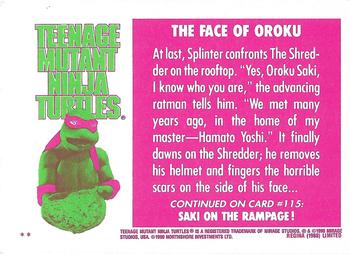 1990 Regina Teenage Mutant Ninja Turtles: The Movie #114 The Face of Oroku Back