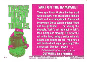 1990 Regina Teenage Mutant Ninja Turtles: The Movie #115 Saki on the Rampage! Back