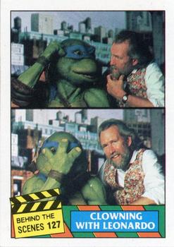 1990 Regina Teenage Mutant Ninja Turtles: The Movie #127 Clowning with Leonardo Front