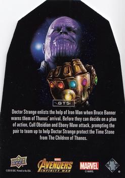 2018 Upper Deck Marvel Avengers Infinity War - Infinity Stones Time Die Cut #GT5 Iron Man Back