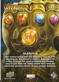 2018 Upper Deck Marvel Avengers Infinity War - Remarkable People #RP20 Mantis Back