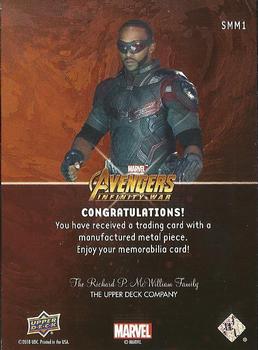 2018 Upper Deck Marvel Avengers Infinity War - Strip Mined Metals #SMM1 Falcon Back