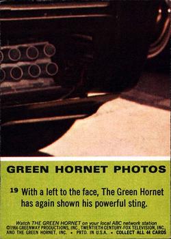 1966 Donruss The Green Hornet #19 With a left to the face, The Green Hornet has agai Back