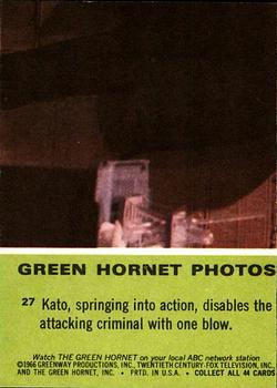 1966 Donruss The Green Hornet #27 Kato, springing into action, disables the attackin Back