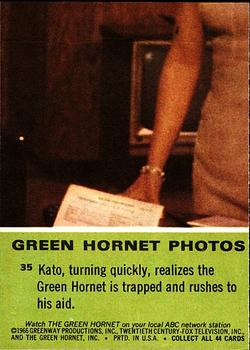 1966 Donruss The Green Hornet #35 Kato, turning quickly, realizes the Green Hornet i Back