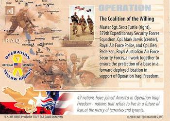 2003 Limited Treasures Operation Iraqi Freedom Promos #P6 The Coalition of the Willing Back