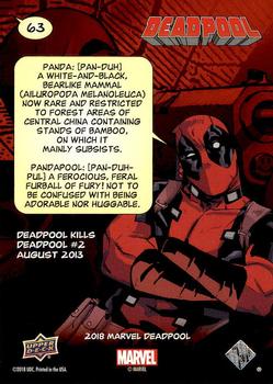2019 Upper Deck Marvel Deadpool #63 Pandapool Back