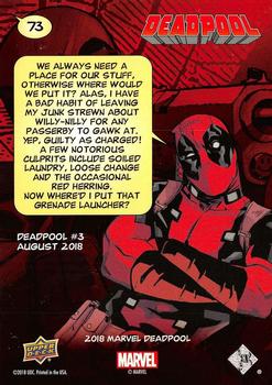 2019 Upper Deck Marvel Deadpool #73 Toy Box Back