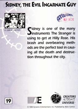 1996 Dynamic Entertainment Creators Alternate Universe #19 Sidney, the Evil Incarnate Guy Back