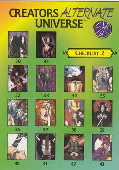 1996 Dynamic Entertainment Creators Alternate Universe #Checklist 2  Front