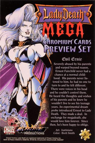 1997 Krome Chromium Lady Death Mega - Preview Set #5 Evil Ernie Back